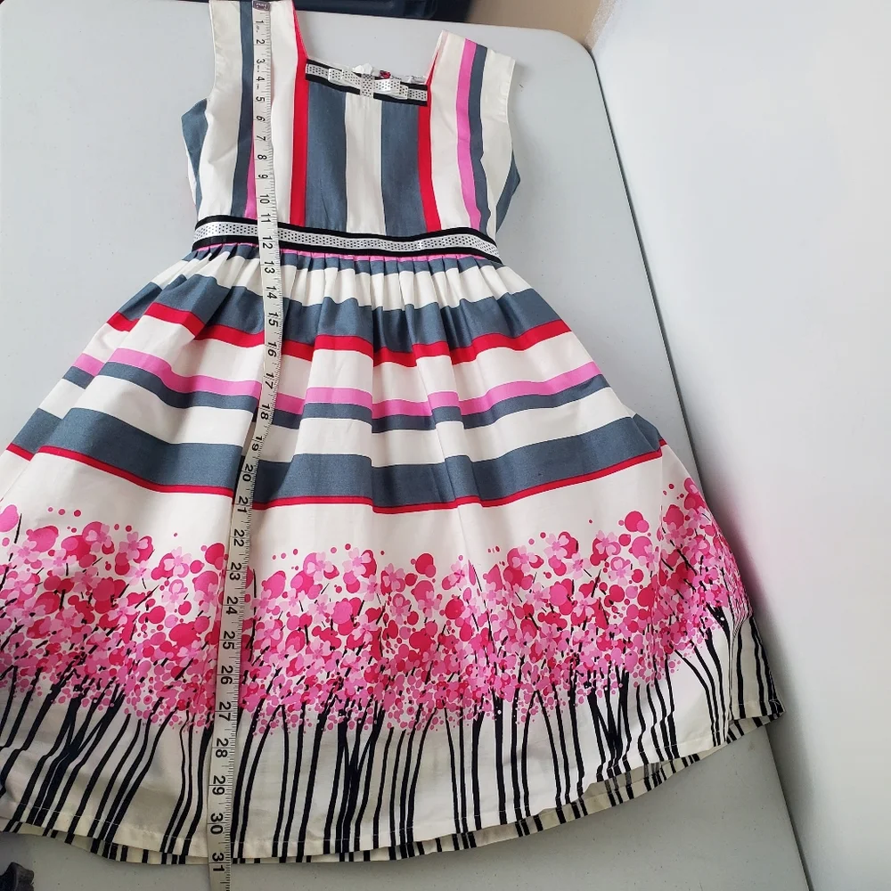 Sam de Fleur Striped Floral Cotton Dress